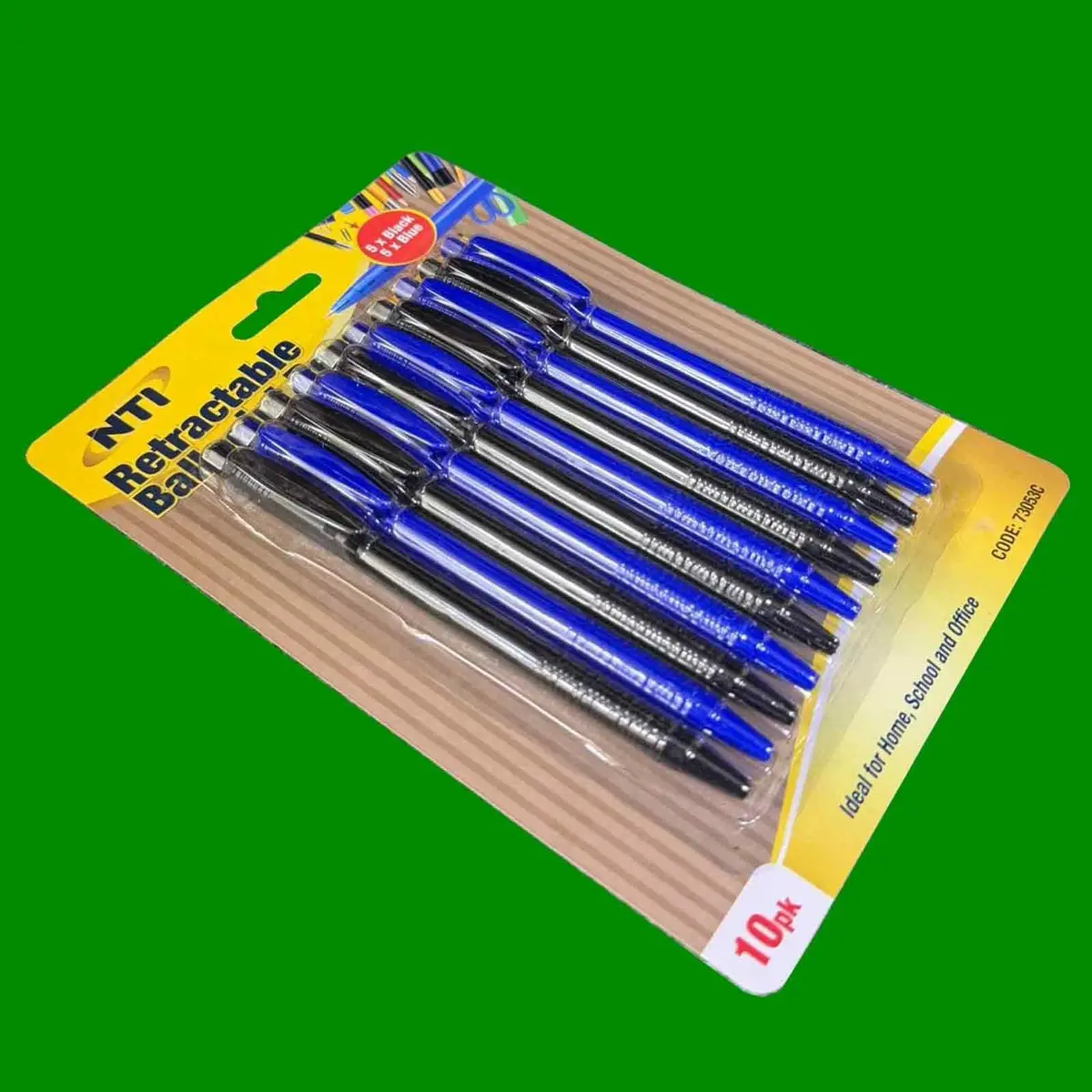 Retractable Ballpoint Pens 10 Pack (5 Black & 5 Blue) Home, Office, School Pen - image 3 | Free standard UK delivery included | Discount Quality Products