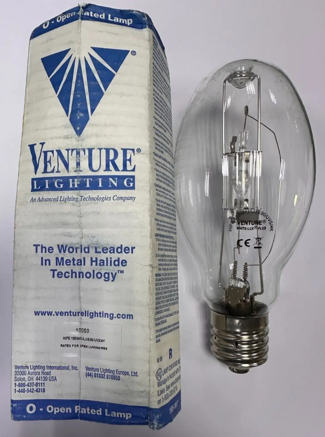100W Venture HIPE Clear Metal Halide Flood Lamp  Elliptical Light Bulb GES E40
