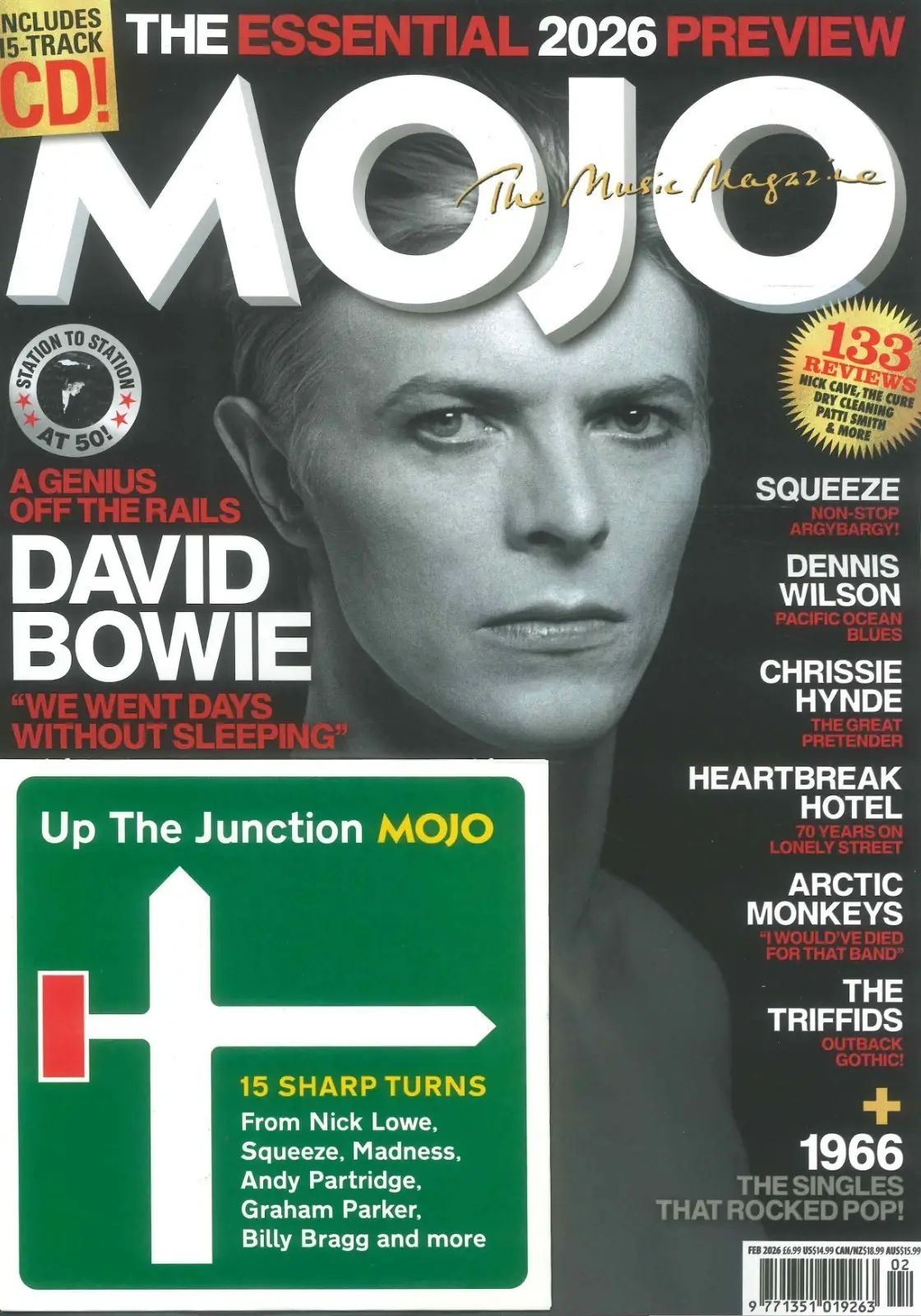 Mojo Magazine: Free CD, David Bowie, Chrissie Hynde, Arctic Monkeys, Feb 2026