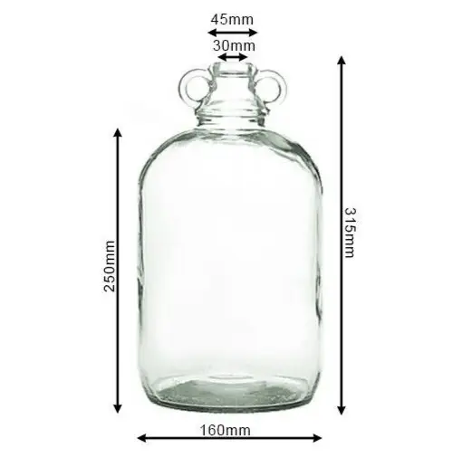 3x 5 Litre Demijohn Clear Glass Container Jar Bottle Beer Wine Making Home Brews - image 2 | Free standard UK delivery included | Discount Quality Products
