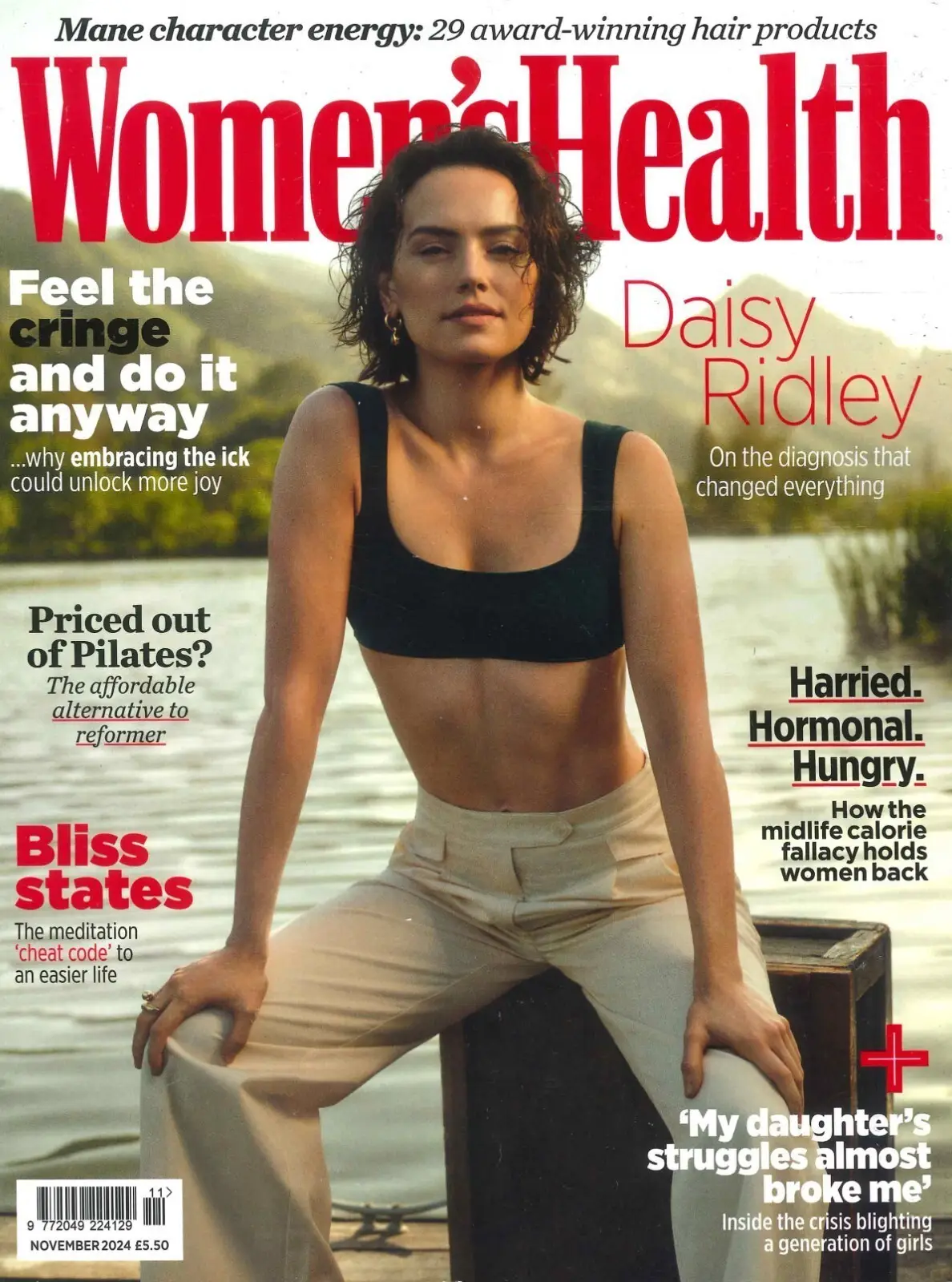 Women's Health Magazine Daisy Ridley, Yasmin Le Bon, Exercise, Fitness, Nov 2024