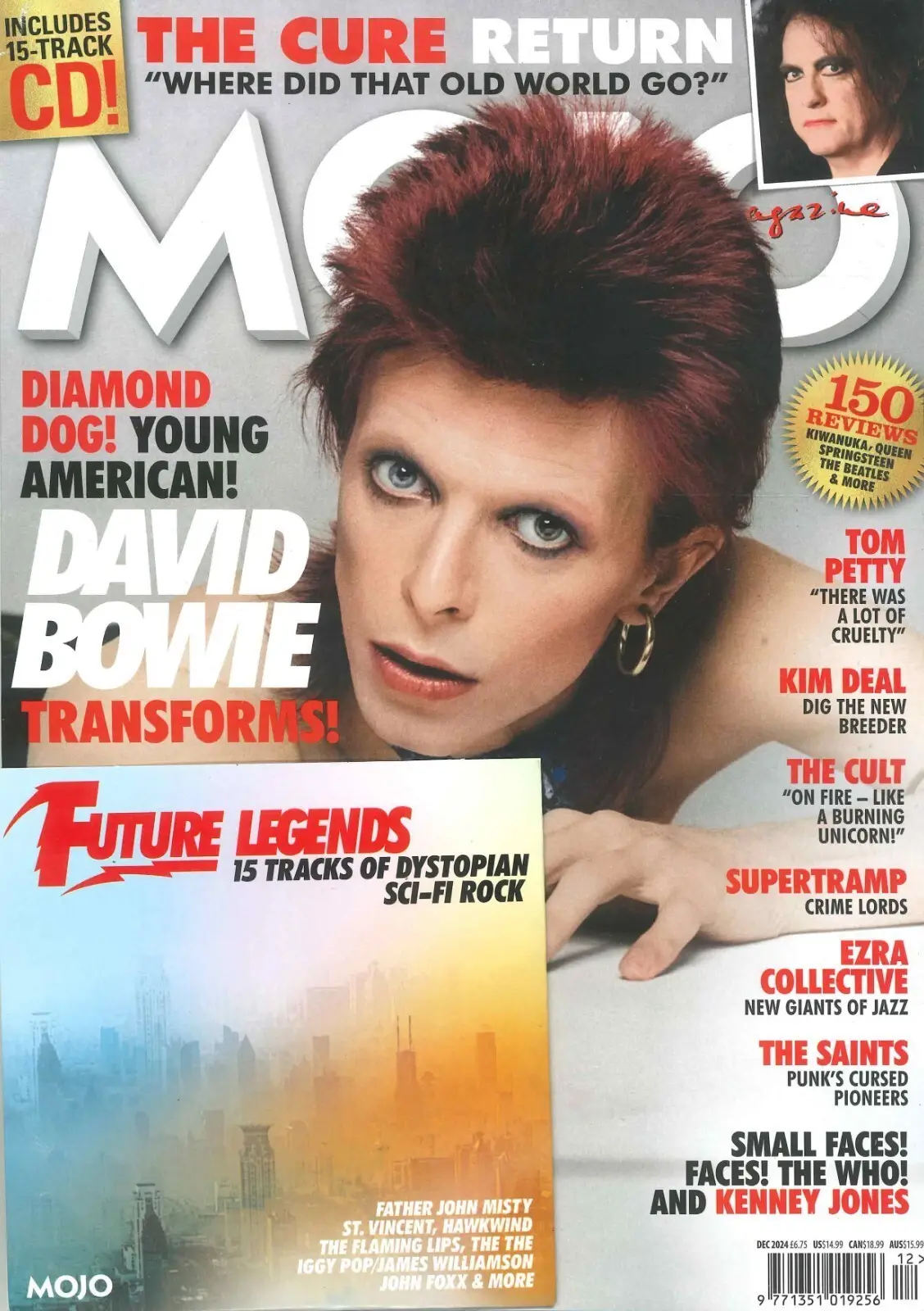 Mojo Magazine: Free 15-Track CD, David Bowie, Kenney Jones, The Cure, Dec 2024