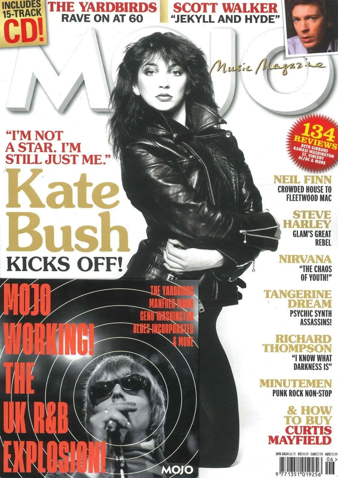Mojo Magazine: Free 15-Track CD, Kate Bush, Yardbirds, Scott Walker, June 2024