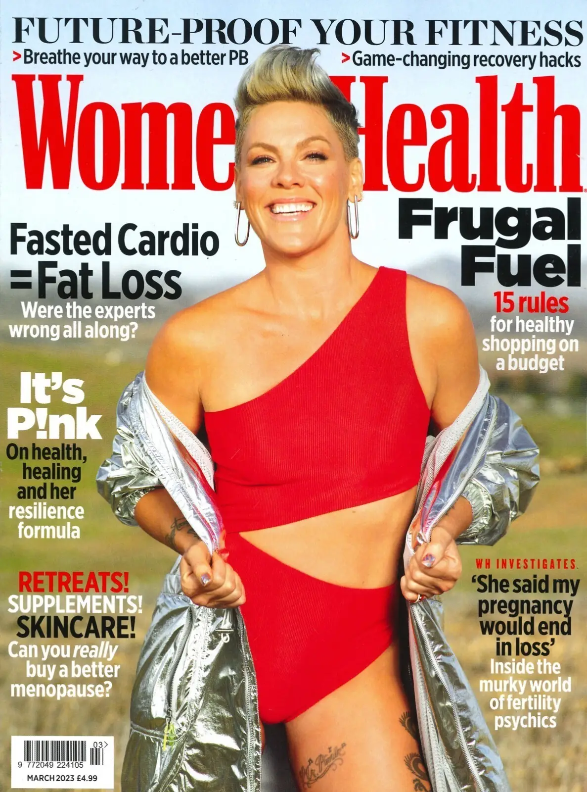 Women's Health Magazine, Pink, Alecia Beth, Andi Oliver, Fitness, March 2023