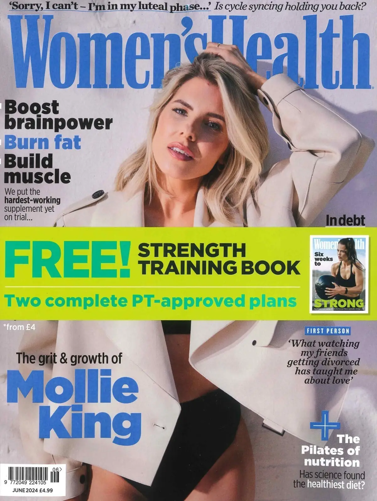 Women's Health Magazine: Mollie King, Free Strength Training Book, June 2024