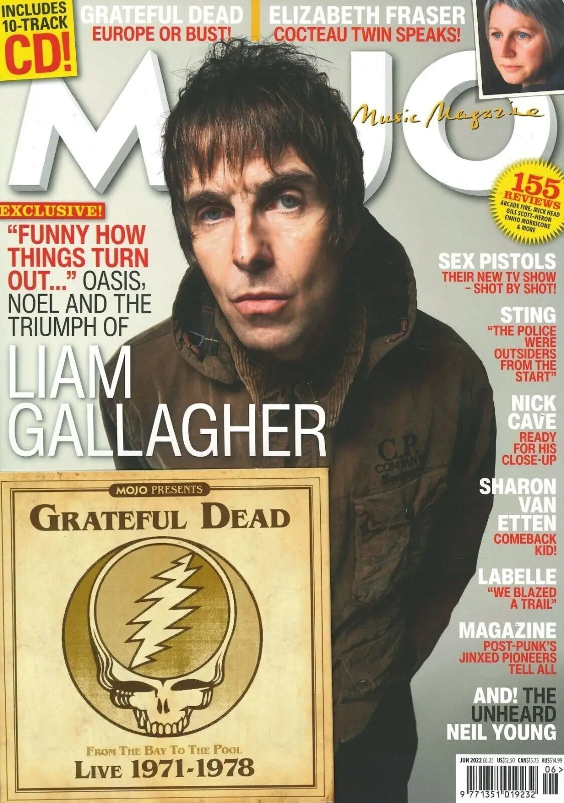 Mojo Music Magazine, 10-Track CD Inside, Liam Gallagher, Grateful Dead, 6.22