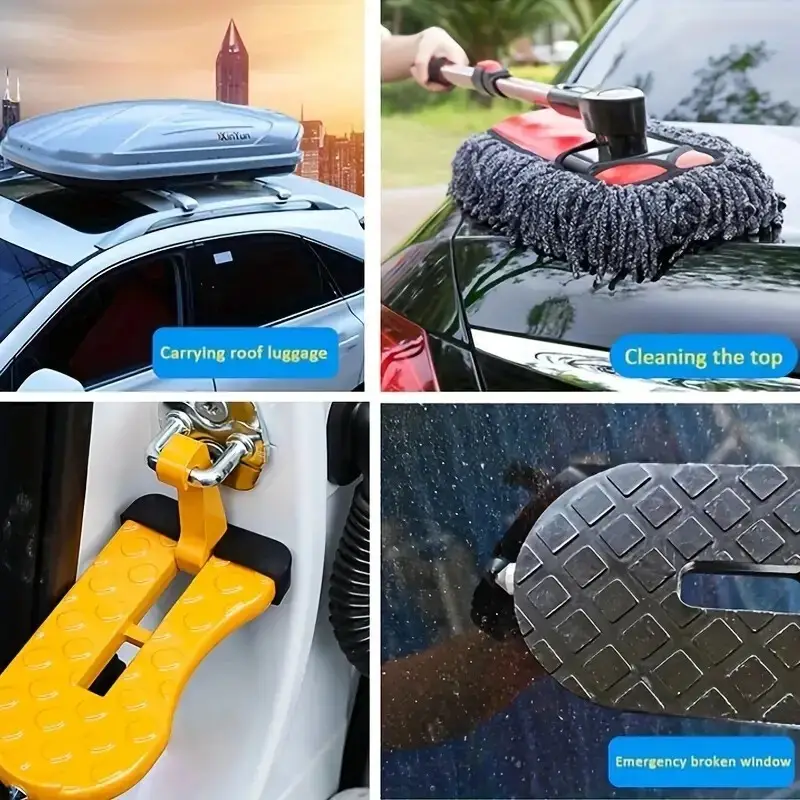 Folding Car Door Latch Hook Step, Foot Pedal Ladder Car Roof, Tool Shatter Glass - image 6 | Free standard UK delivery included | Discount Quality Products