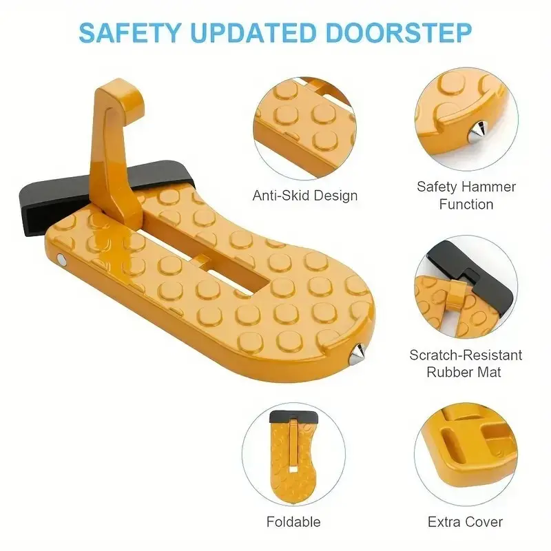 Folding Car Door Latch Hook Step, Foot Pedal Ladder Car Roof, Tool Shatter Glass - image 7 | Free standard UK delivery included | Discount Quality Products