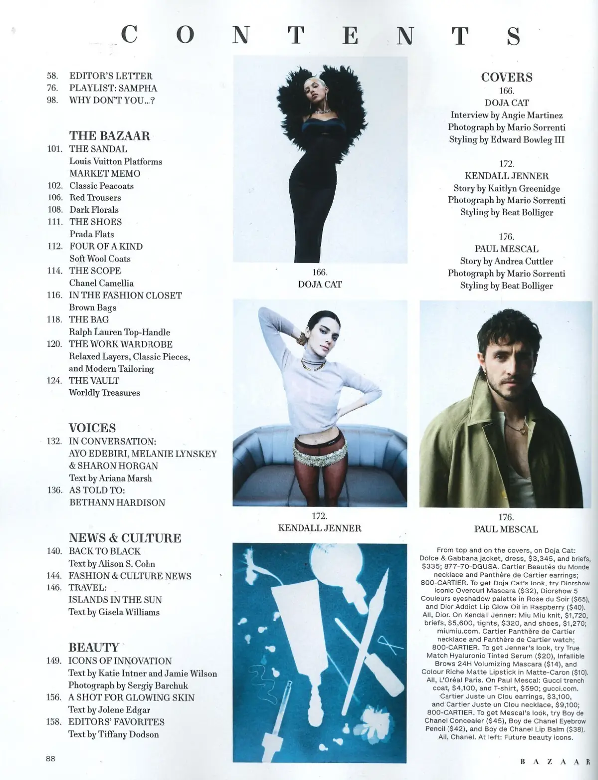 Harper's Bazaar USA Magazine, Kendall Jenner, Doja Cat, Paul Mescal, Sept 2023 - image 3 | Free standard UK delivery included | Discount Quality Products