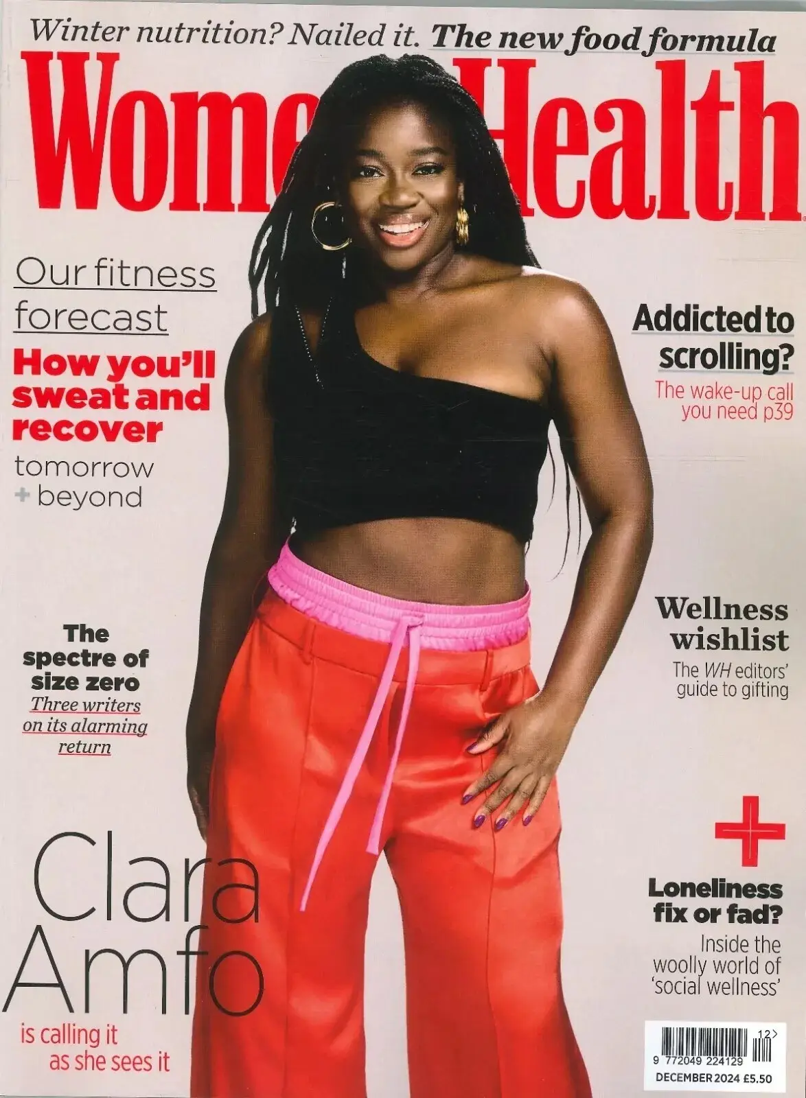 Women's Health Magazine: Clara Amfo, Trinny Woodall, Fitness, Beauty, Dec 2024