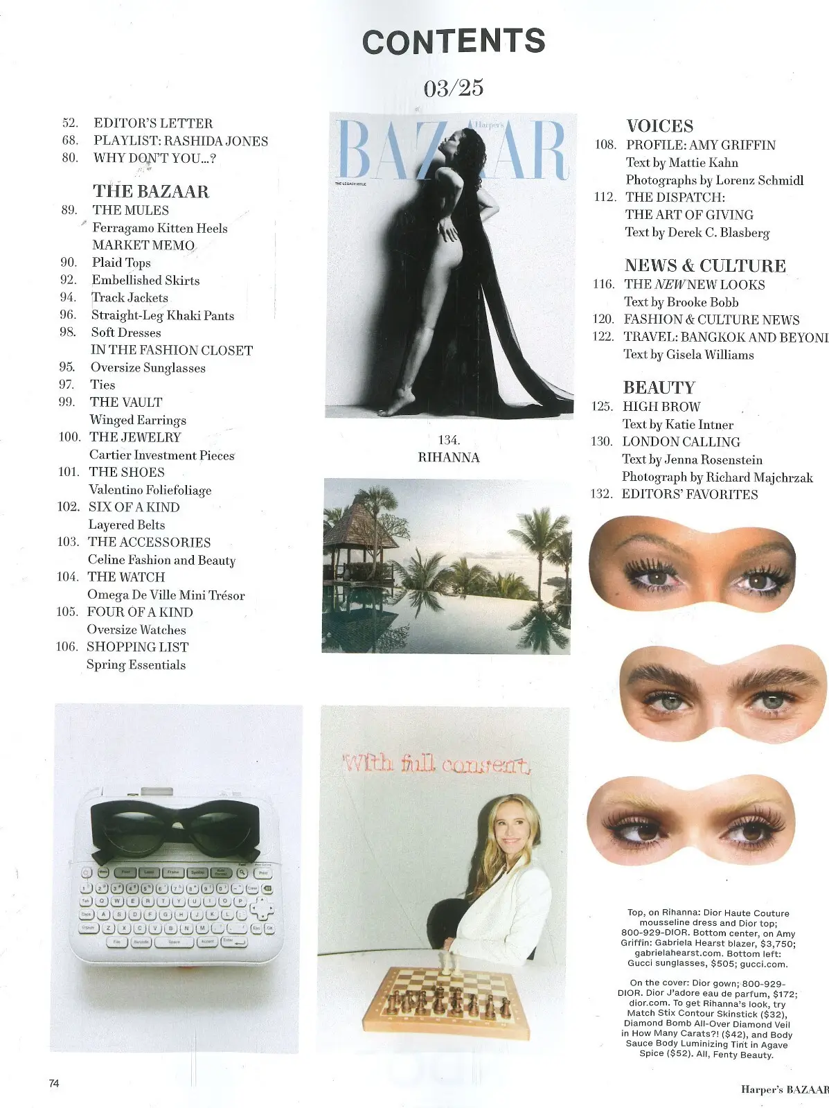 Harper's Bazaar USA Magazine: Rihanna, Amy Griffin, Lorraine O'Grady, March 2025 - image 2 | Free standard UK delivery included | Discount Quality Products