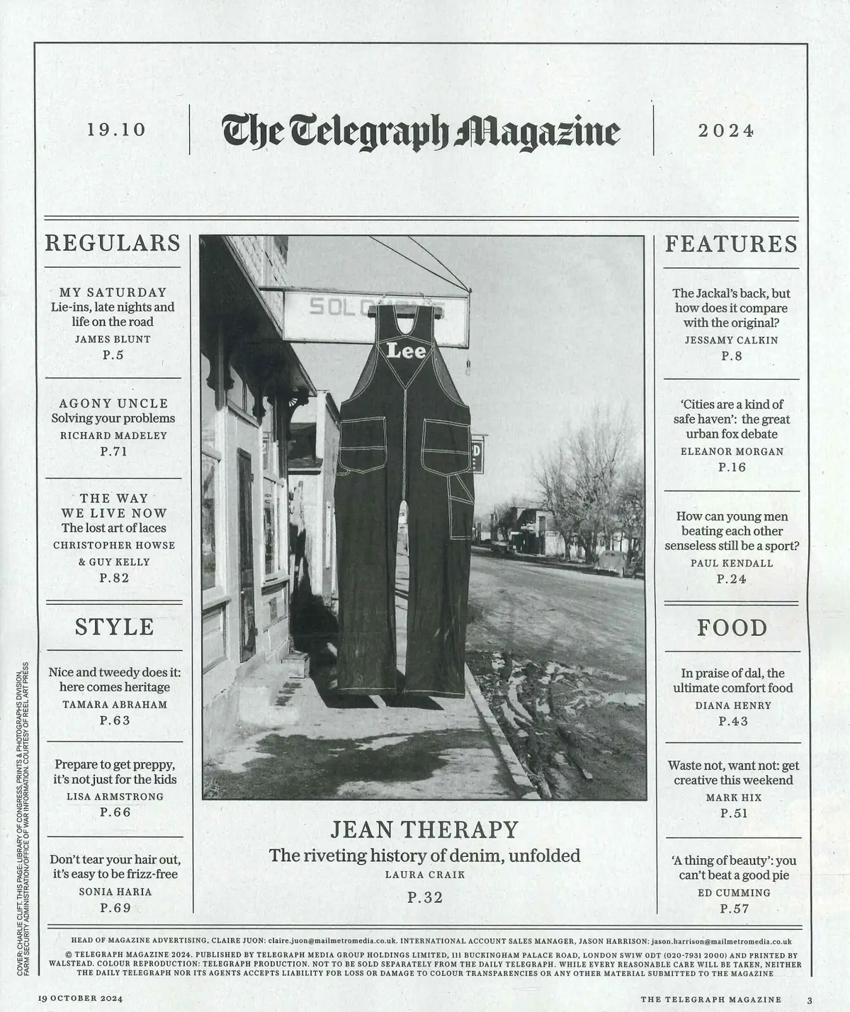 Telegraph Magazine: Eddie Redmayne, Lashana Lynch, Jackal, James Blunt, 19.10.24 - image 2 | Free standard UK delivery included | Discount Quality Products