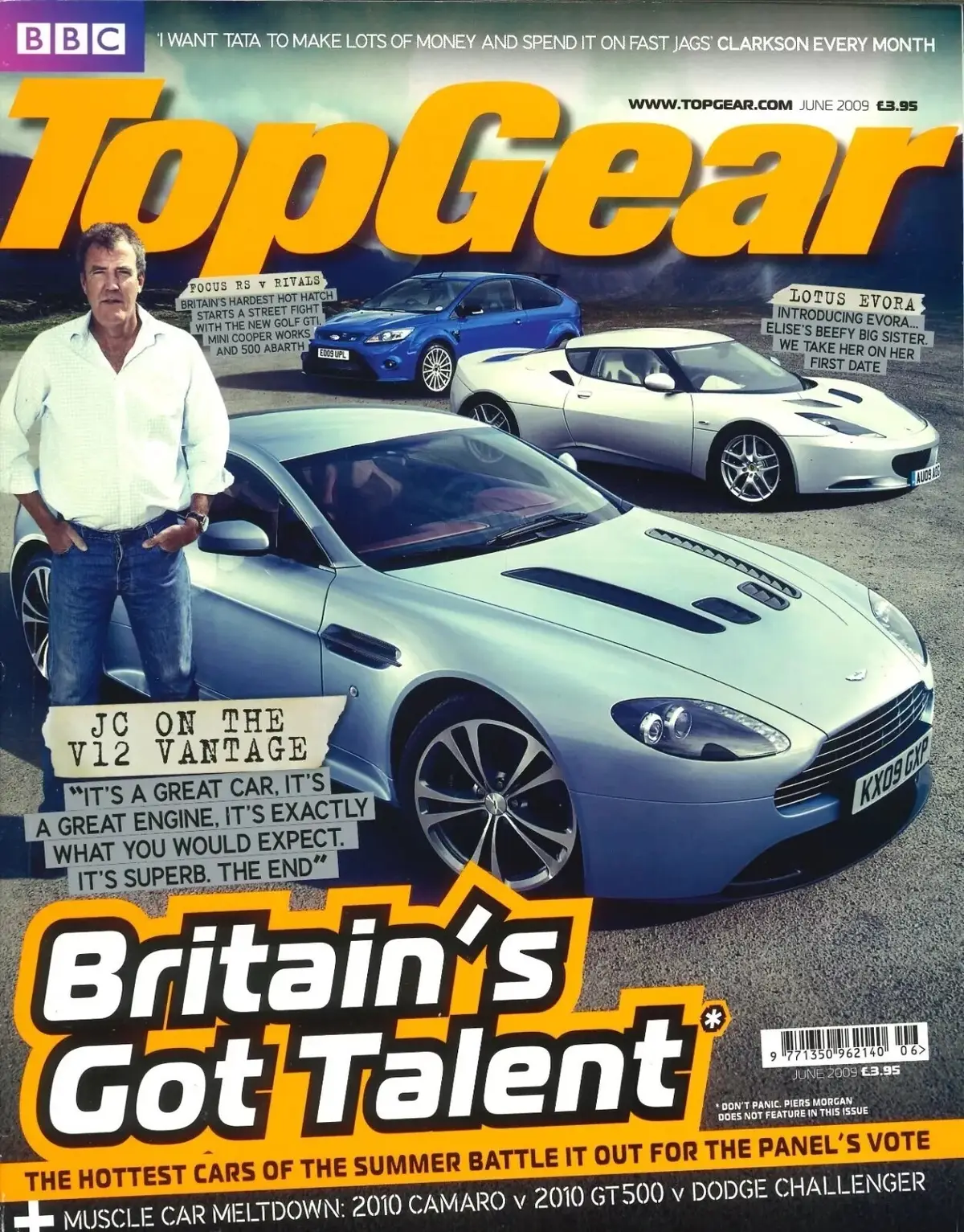 BBC Top Gear Magazine Issue #192, Aston Martin V12, Lotus Evora, Cars, June 2009