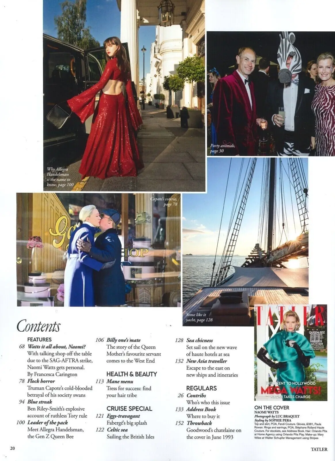 TATLER Magazine: Naomi Watts, Truman Capote, Queen Mother, Fashion, Nov 2023 - image 3 | Free standard UK delivery included | Discount Quality Products