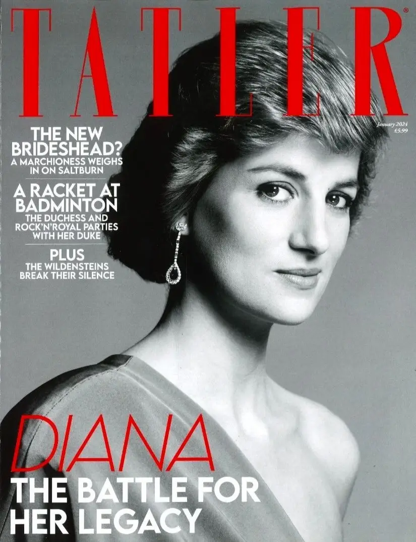 TATLER Magazine Princess Diana, Battle for Her Legacy, Royal, Saltburn, Jan 2024