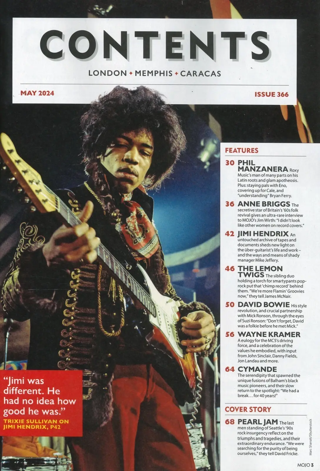 Mojo Magazine: Free CD, Pearl Jam, Jimi Hendrix, David Bowie, Rock, May 2024 - image 2 | Free standard UK delivery included | Discount Quality Products