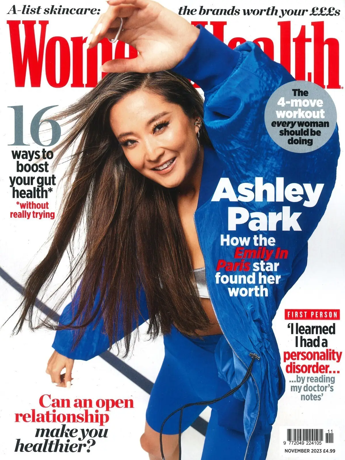 Women's Health Magazine: Ashley Park, Anne-Marie, Fitness, Workouts, Nov 2023