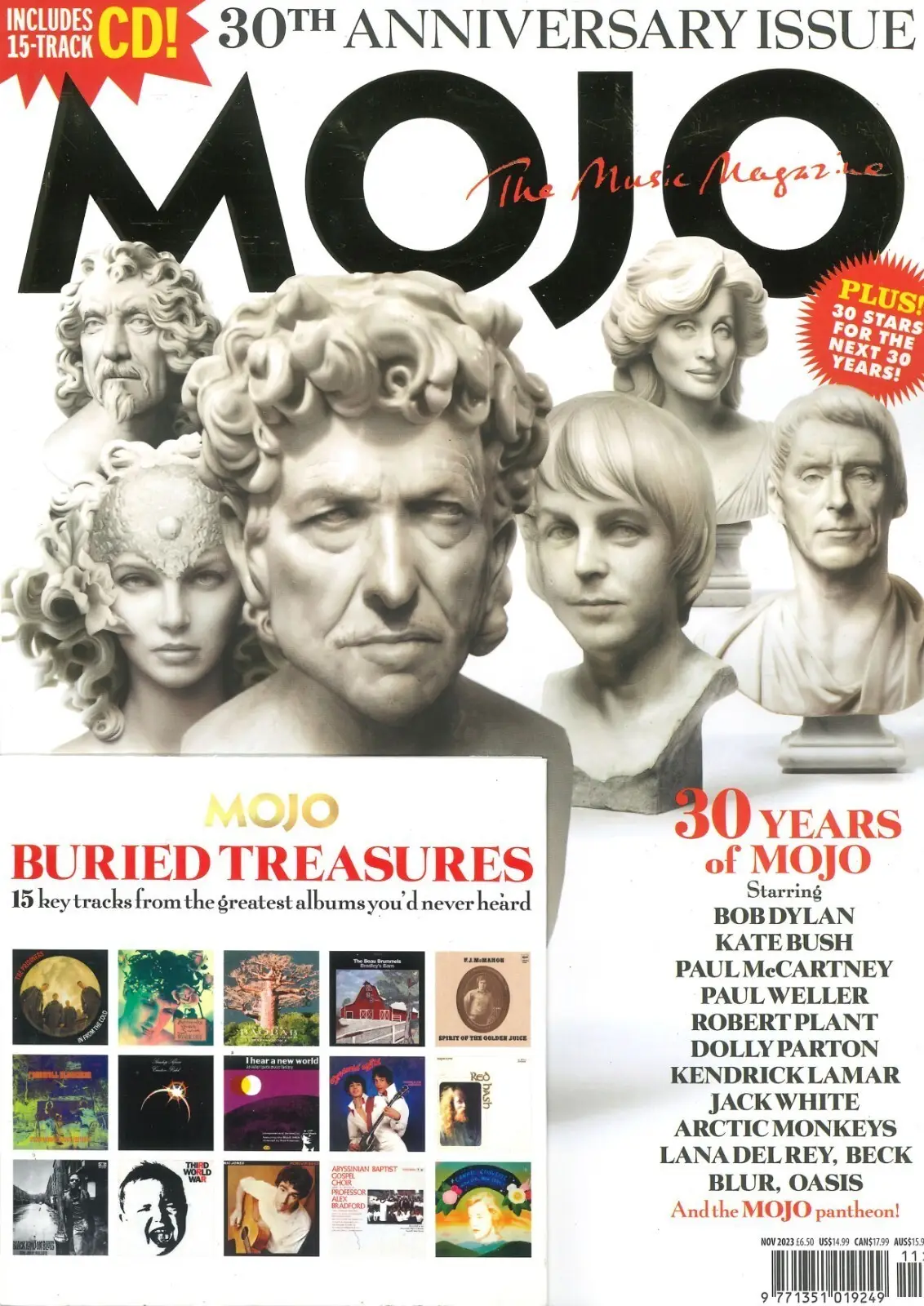 Mojo Magazine: 30th Anniversary Issue, Free 15-Track CD, Bob Dylan, Nov 2023