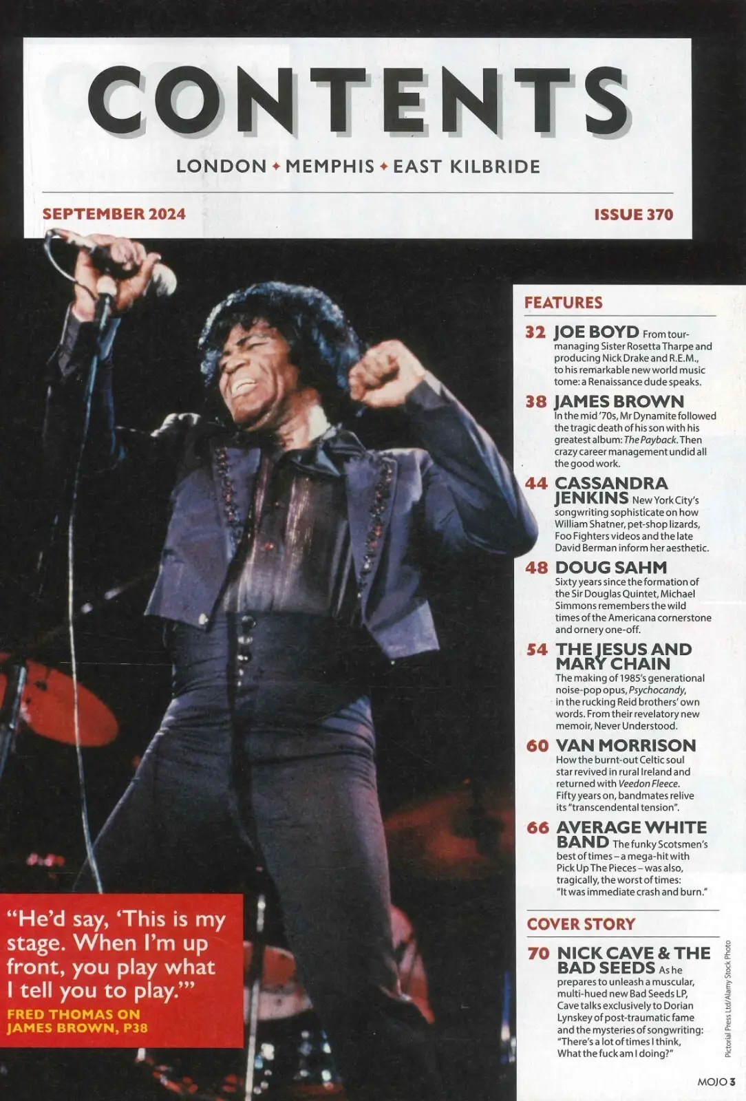 Mojo Magazine: Free CD, Nick Cave, James Brown, Van Morrison, Music, Sept 2024 - image 2 | Free standard UK delivery included | Discount Quality Products