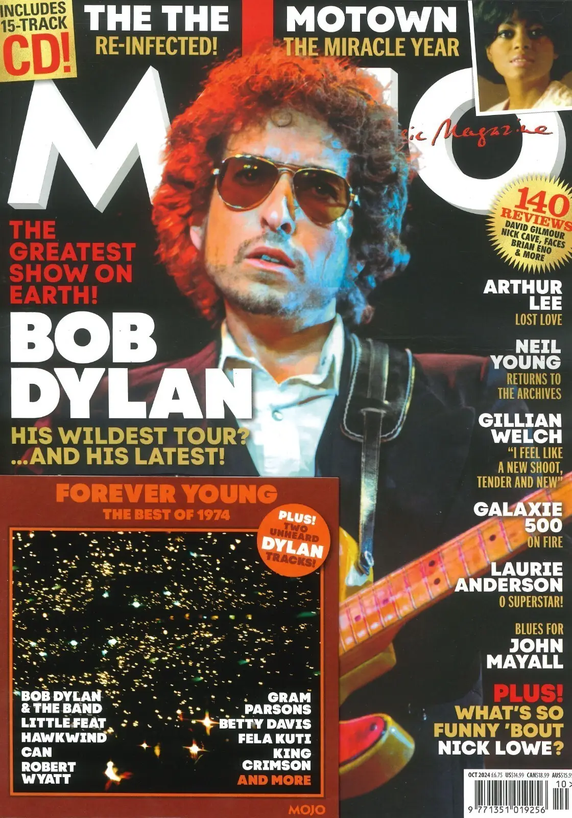 Mojo Magazine Free Music CD, Bob Dylan, Neil Young, Motown 64 Nick Lowe Oct 2024