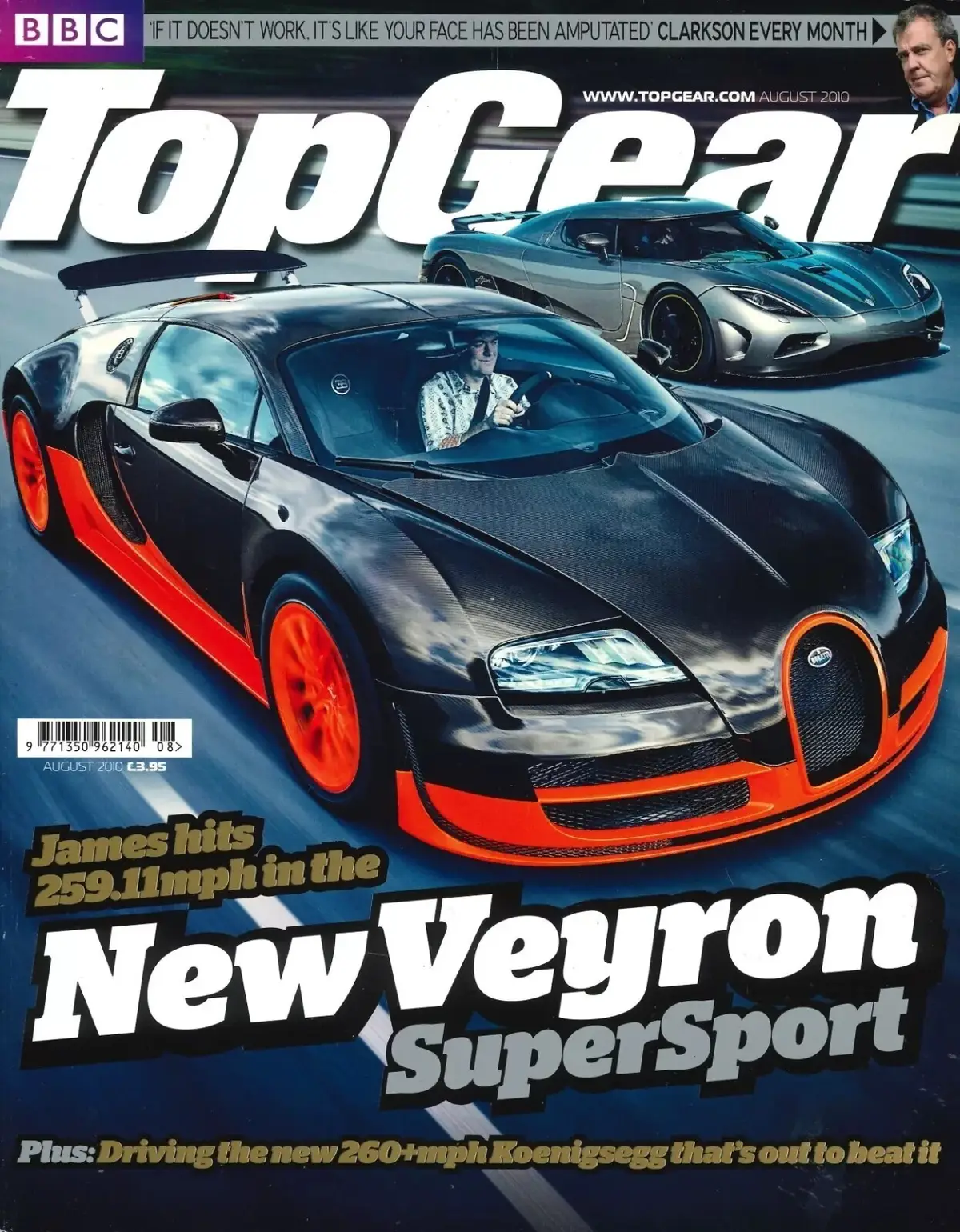 BBC Top Gear Magazine, Issue #207, Lewis Hamilton, Bugatti Veyron SS, Aug 2010