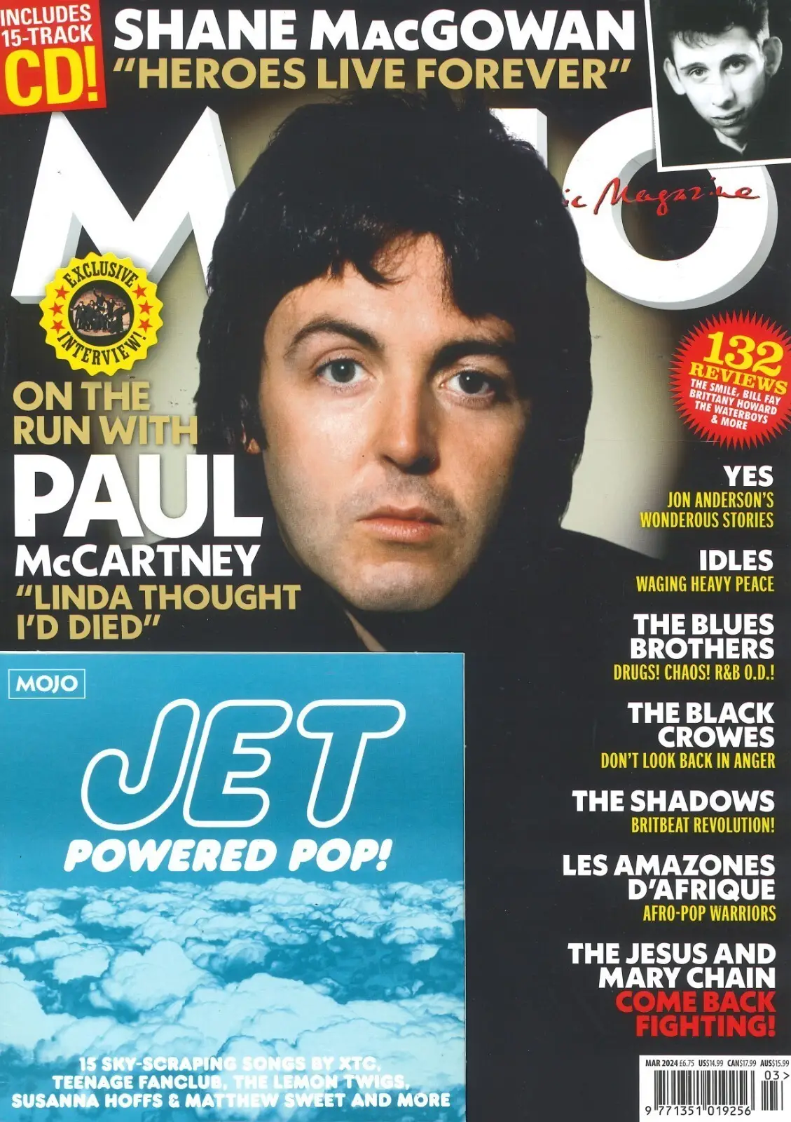 Mojo Magazine Free 15-Track CD Paul McCartney, MacGowan, Black Crowes March 2024