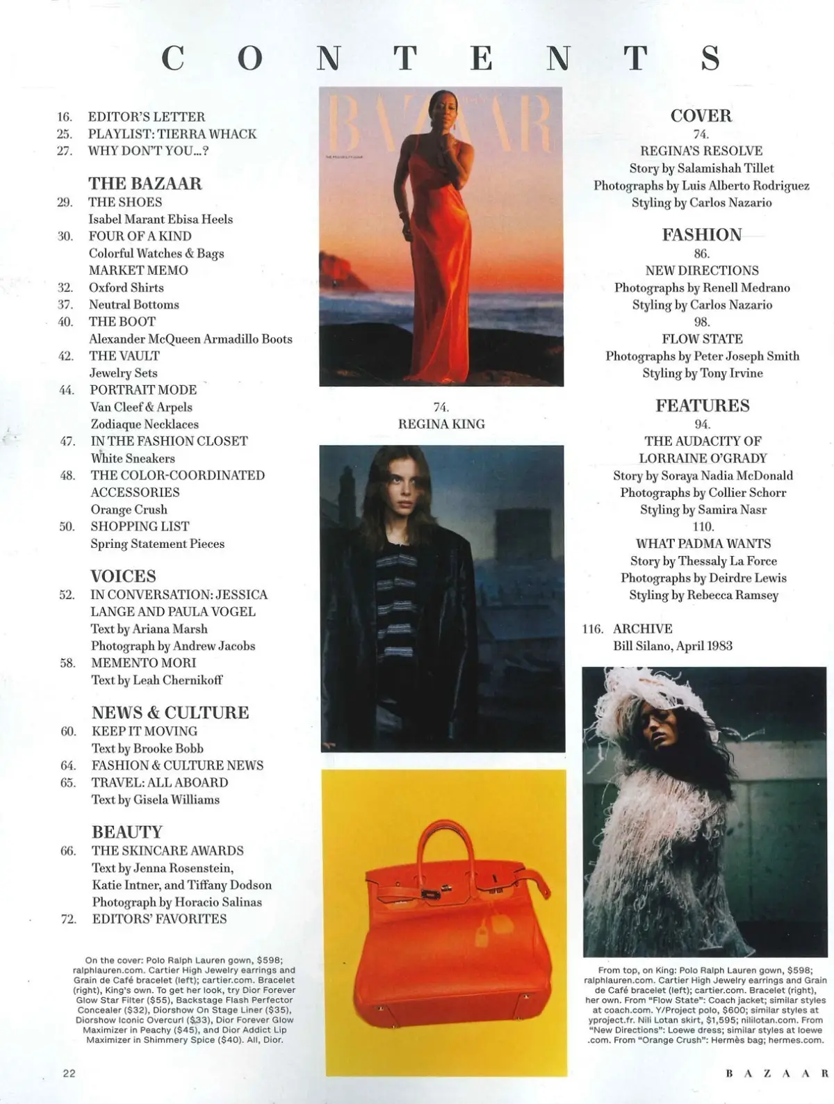 Harper's Bazaar USA Magazine Regina King, Jessica Lange Padma Lakshmi April 2024 - image 2 | Free standard UK delivery included | Discount Quality Products