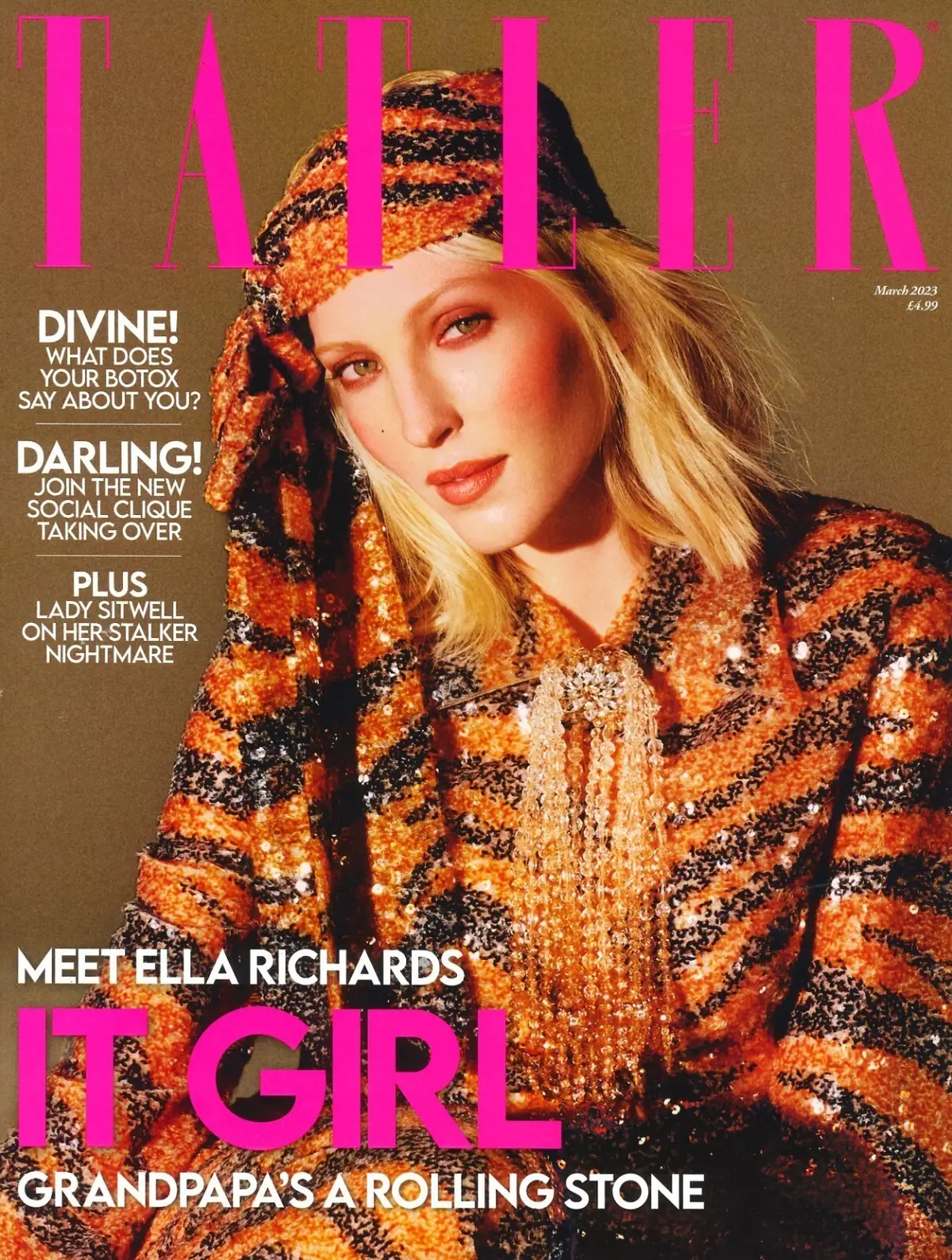 TATLER Magazine, Ella Richards, Rolling Stones, Rishi Sunak, Boris, March 2023