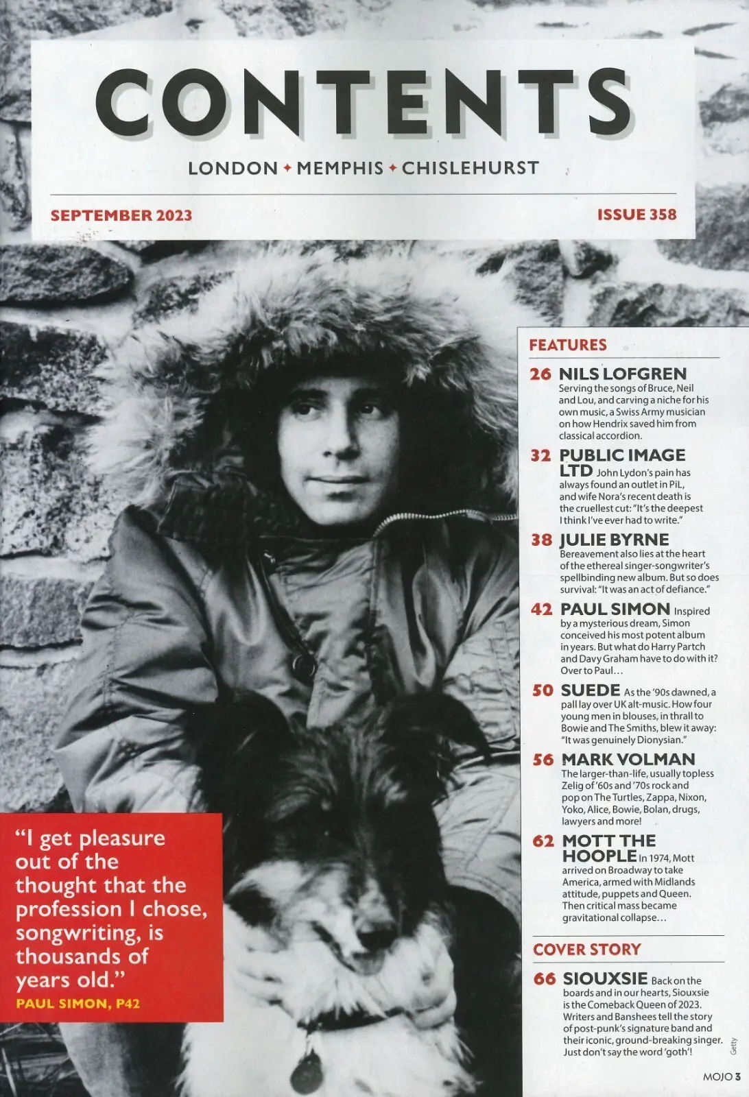 Mojo Magazine: Free 15-Track CD, Siouxsie, Elton John, Paul Simon, Sept 2023 - image 2 | Free standard UK delivery included | Discount Quality Products