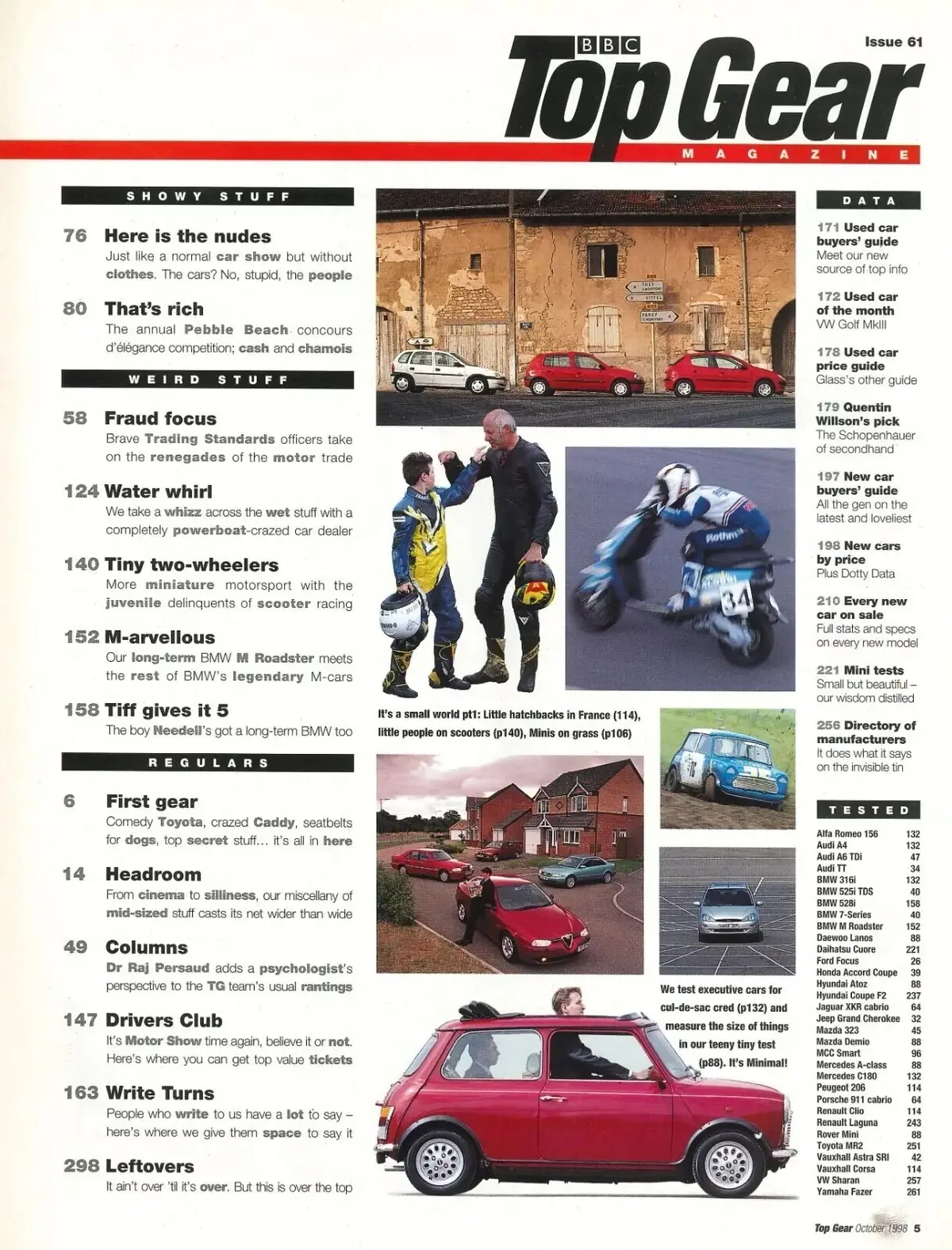 BBC Top Gear Magazine: Issue #61, Audi TT, Ford Focus, Peugeot, BMW, Oct 1998 - image 3 | Free standard UK delivery included | Discount Quality Products