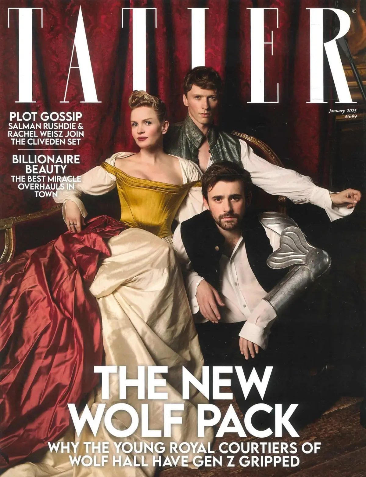 TATLER Magazine: Charlie Rowe, Kate Phillips, Will Tudor, Wolf Hall, Jan 2025
