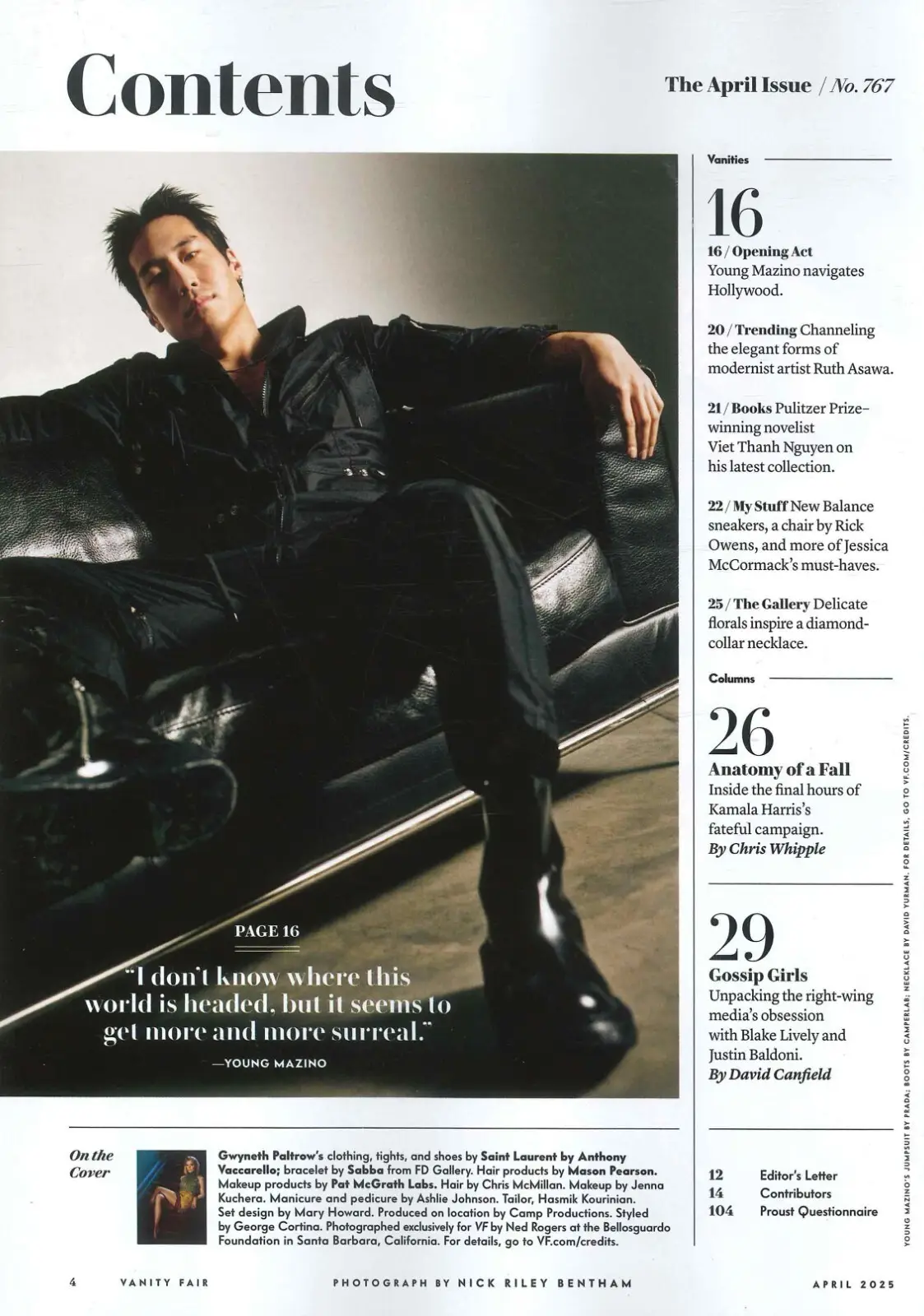 Vanity Fair Magazine: Gwyneth Paltrow, Young Mazino, Simone Ashley, April 2025 - image 2 | Free standard UK delivery included | Discount Quality Products