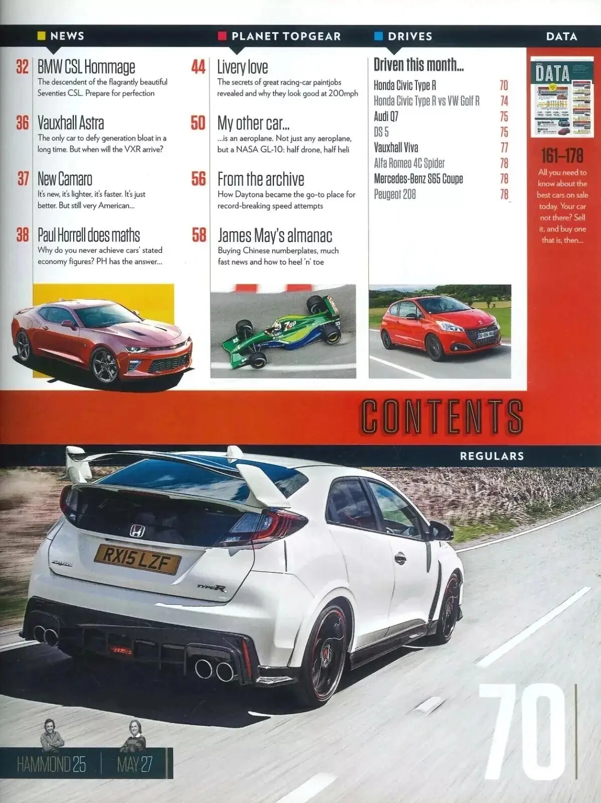 BBC Top Gear Magazine: Issue 271, BMW CSL, Honda Civic, New Camaro, July 2015 - image 3 | Free standard UK delivery included | Discount Quality Products