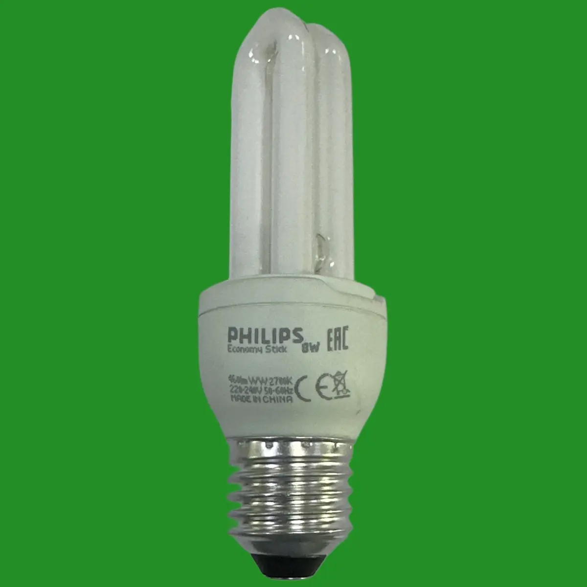 1x 8W (=42W) Philips CFL Stick Light Bulb Low Energy Edison Screw ES E27 Lamp - image 2 | Free standard UK delivery included | Discount Quality Products