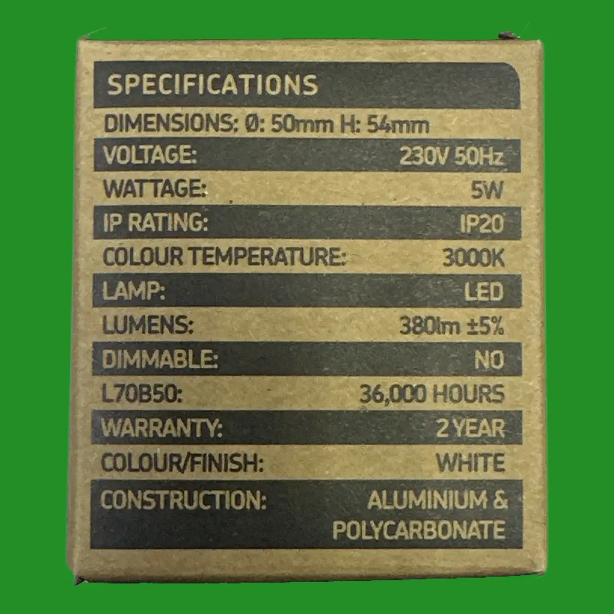 2x 5W (=50W) Knightsbridge LED GU10 Reflector Spot Light Bulbs 3000K 35 Degree - image 2 | Free standard UK delivery included | Discount Quality Products
