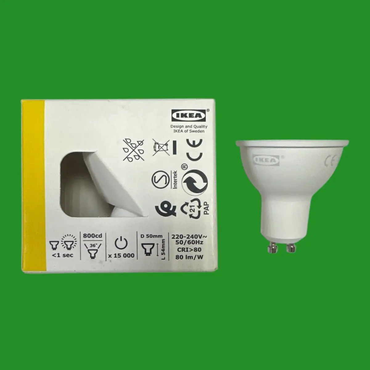 2x 5W (=50W) Ikea Ryet LED GU10 Reflector Spot Light Bulbs 2700K 36 Degree lamp - image 2 | Free standard UK delivery included | Discount Quality Products