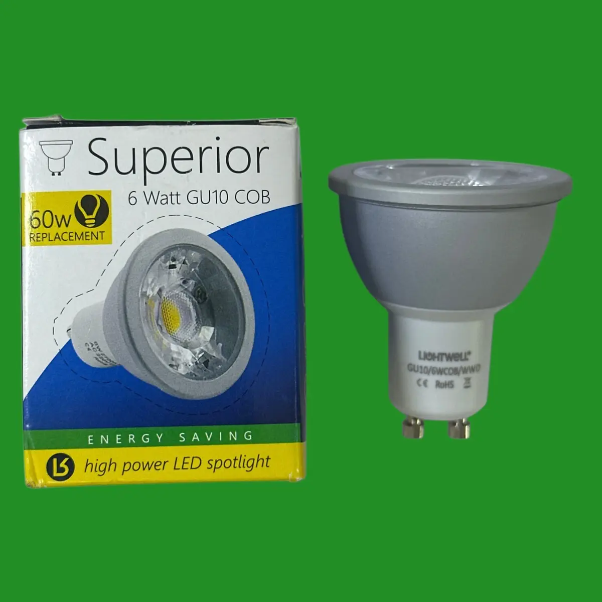 2x 6W (=60W) LightWell Dimmable GU10 LED Reflector Spot light Bulbs 3000K Lamp