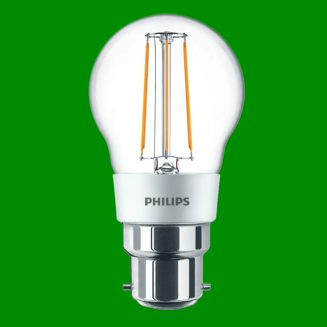 1x 4.5W (=40W) Philips Dimmable LED Filament Rounf Golf Light Bulb BC B22 2700K - image 3 | Free standard UK delivery included | Discount Quality Products