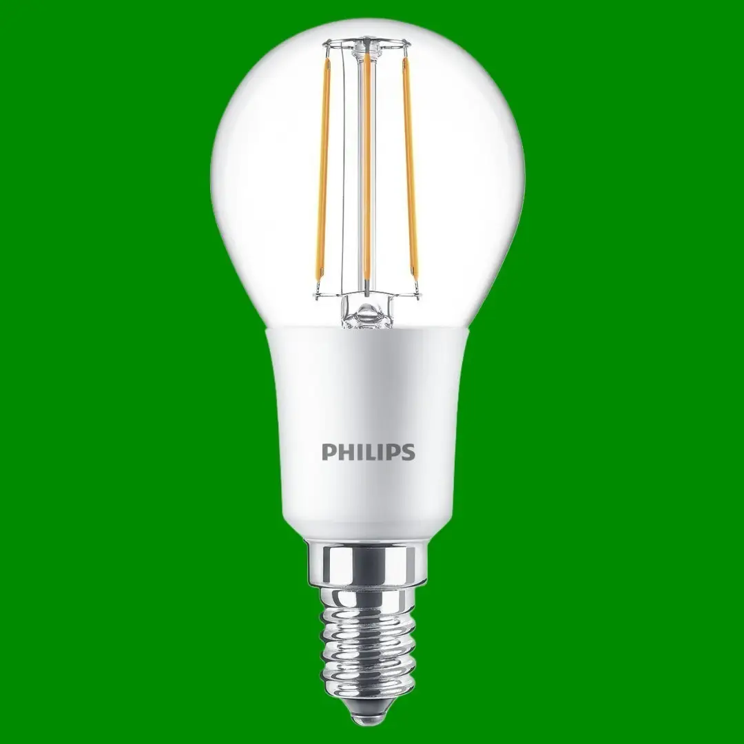 1x 4.5W (=40W) Philips Dimmable LED Filament Round Golf Light Bulb SES E14 Screw - image 3 | Free standard UK delivery included | Discount Quality Products