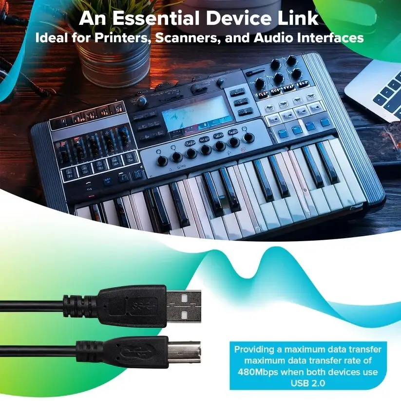 Maplin USB 2.0 A To B 1.5m High Speed 480Mbps Printer Cable Lead, HDD, Scanner - image 4 | Free standard UK delivery included | Discount Quality Products