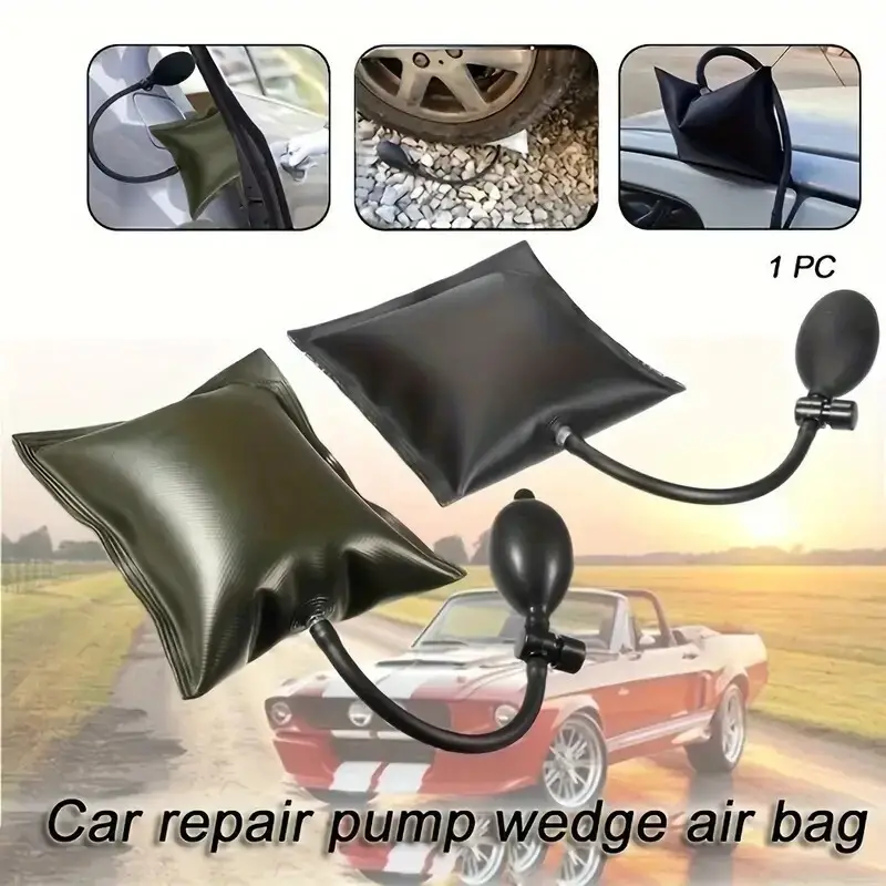 Black Inflatable Airbag Adjustable Car Air Lift Pump Door Repair Cushion Wedge - image 10 | Free standard UK delivery included | Discount Quality Products