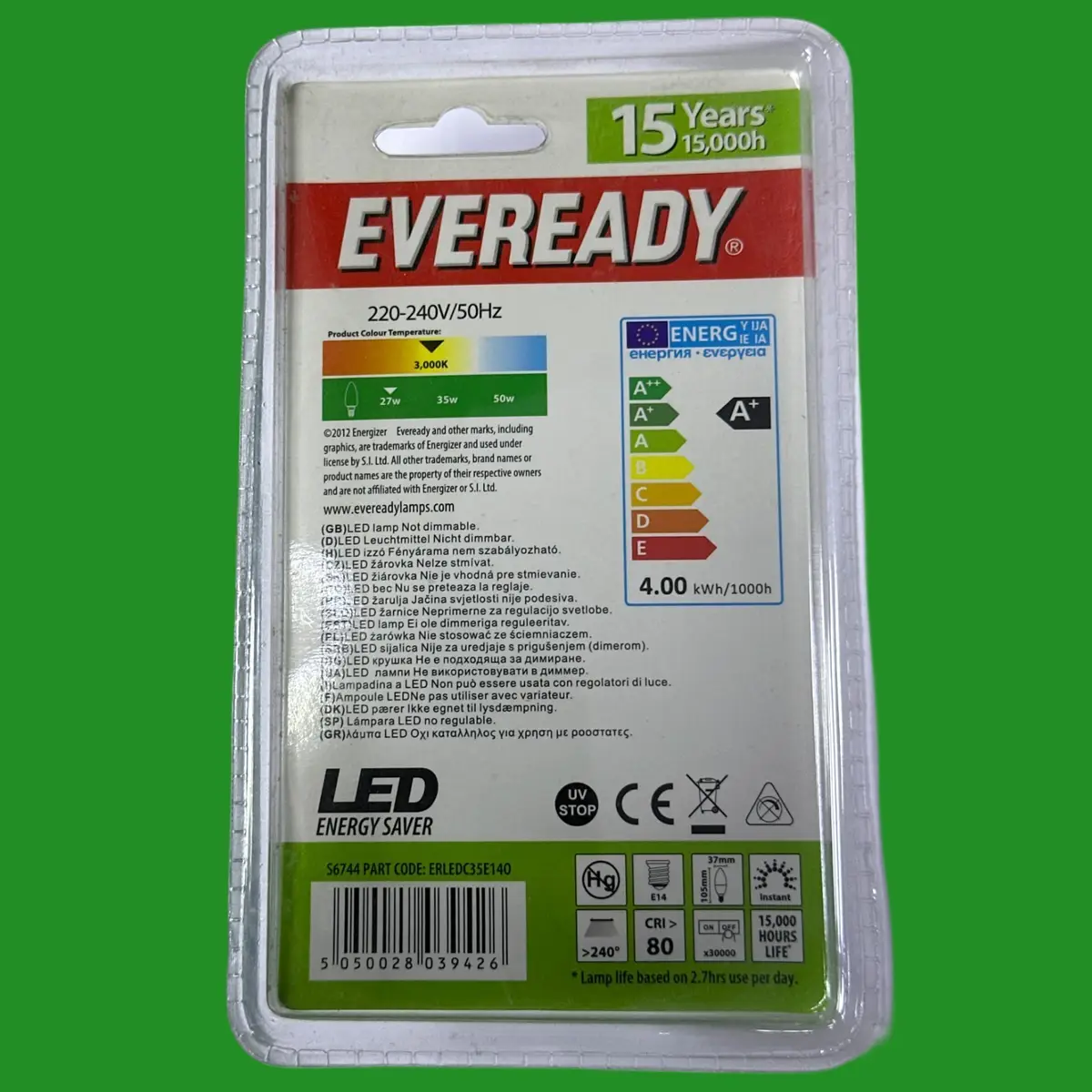 4W EVEREADY LED Candle Light Bulb E14 SES Small Edison Screw 3000K Lamp - image 3 | Free standard UK delivery included | Discount Quality Products