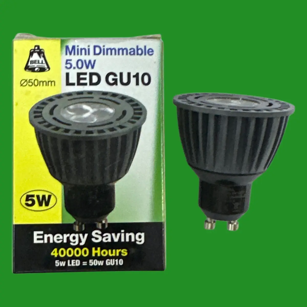 2x 5W (=50W) Bell Dimmable LED Mini GU10 Reflector Spot Light Bulbs 5000K