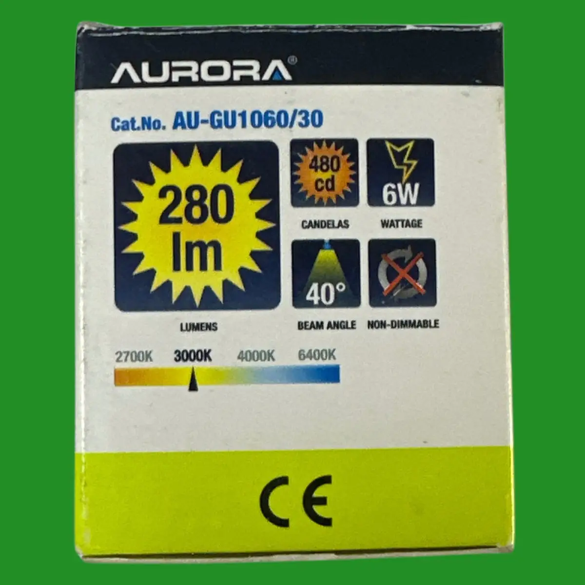 5x 6W (=50W) Aurora Luna LED GU10 Reflector Spot Light Bulb 3000K Lamp 40 Degree - image 2 | Free standard UK delivery included | Discount Quality Products