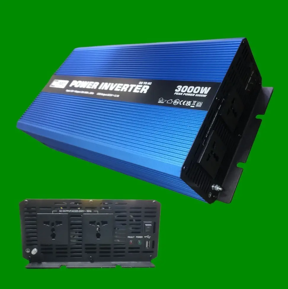 RS PRO 3000W Power Inverter 12V DC to 240V AC UK Plug Converter Camping Boat Car