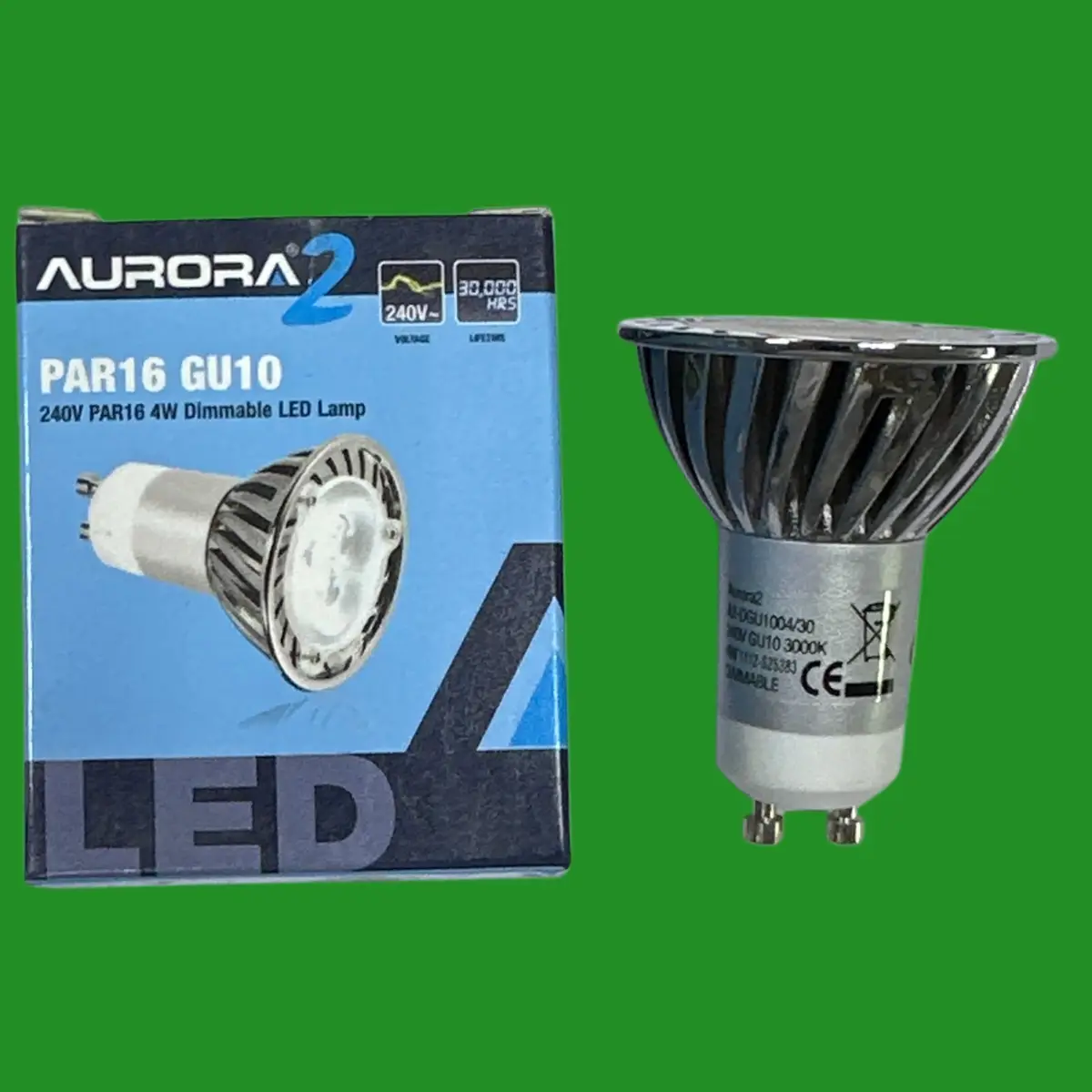 4W Aurora Dimmable LED PAR16 GU10 Reflector Spot Light Bulb 3000K Lamp 38 Degree