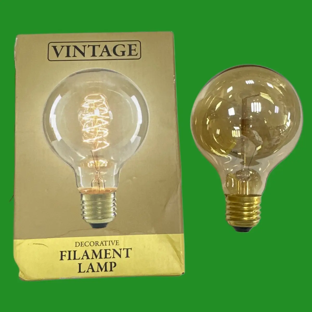 40W Vintage Antique Spiral Filament G80 Decor Large Globe ES E27 Light Bulb