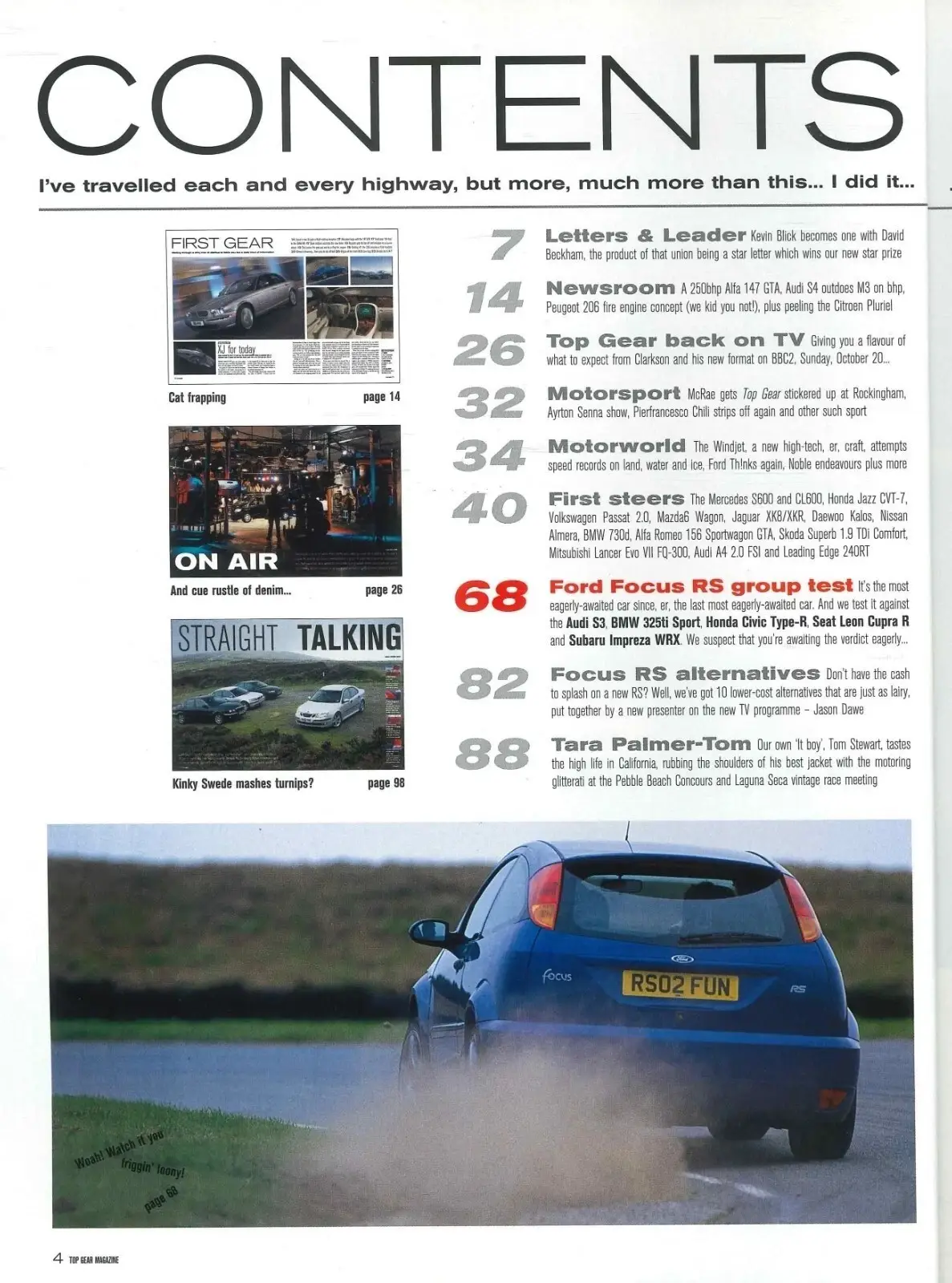 BBC Top Gear Magazine: Issue #110, Ford Focus RS, Jaguar XJ, BMW, Nov 2002 - image 3 | Free standard UK delivery included | Discount Quality Products