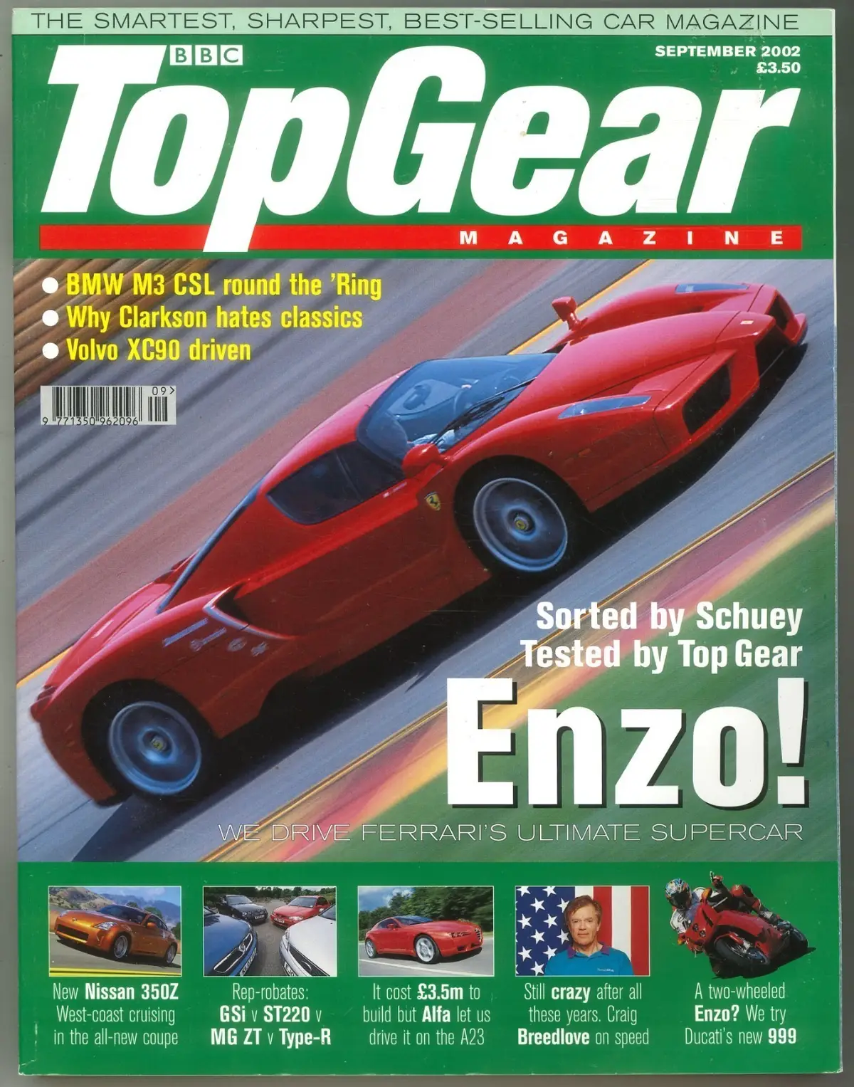 BBC Top Gear Magazine: Issue #108, Ferrari Enzo, Nissan 350Z, BMW, Sept 2002