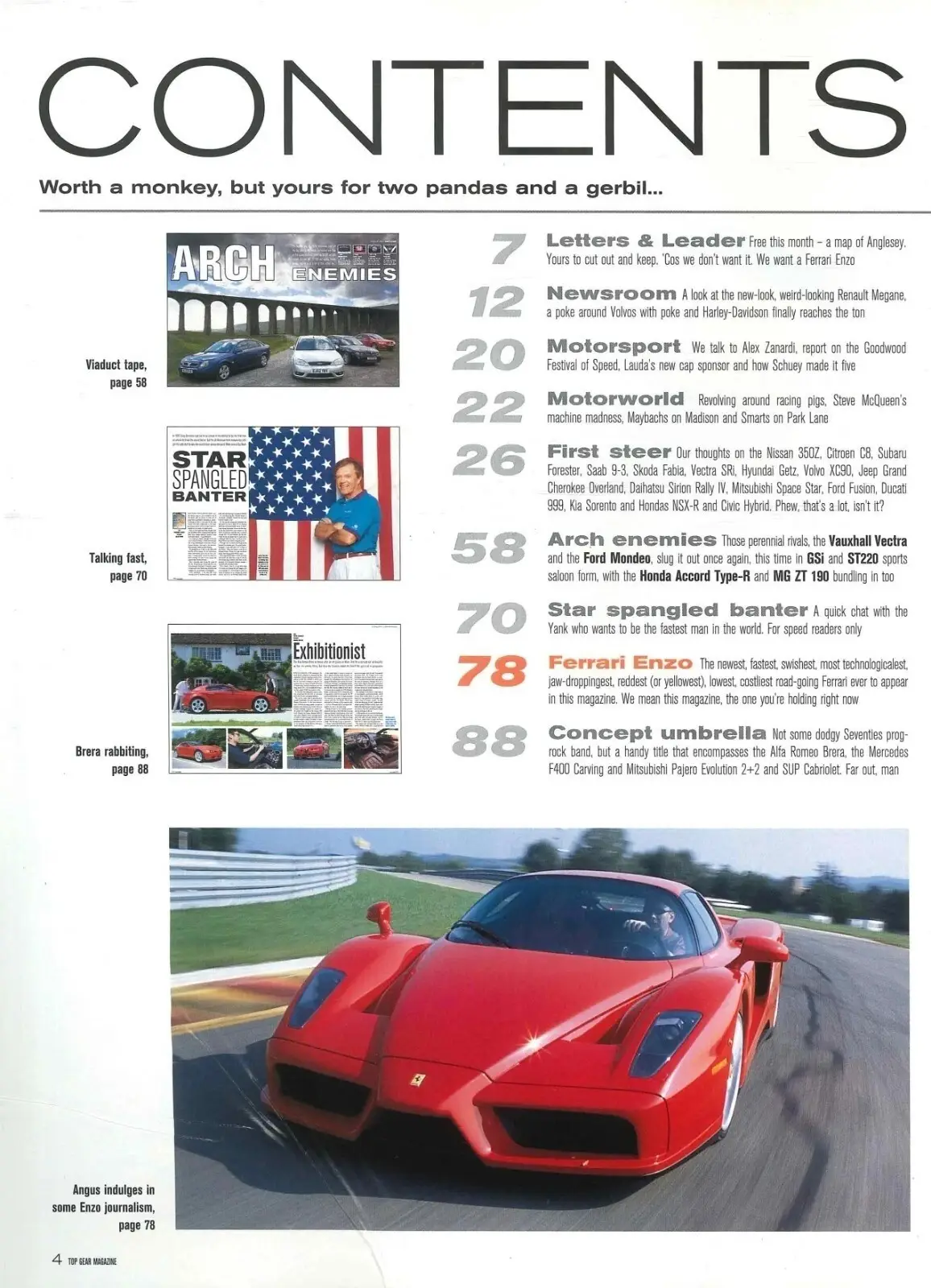 BBC Top Gear Magazine: Issue #108, Ferrari Enzo, Nissan 350Z, BMW, Sept 2002 - image 3 | Free standard UK delivery included | Discount Quality Products